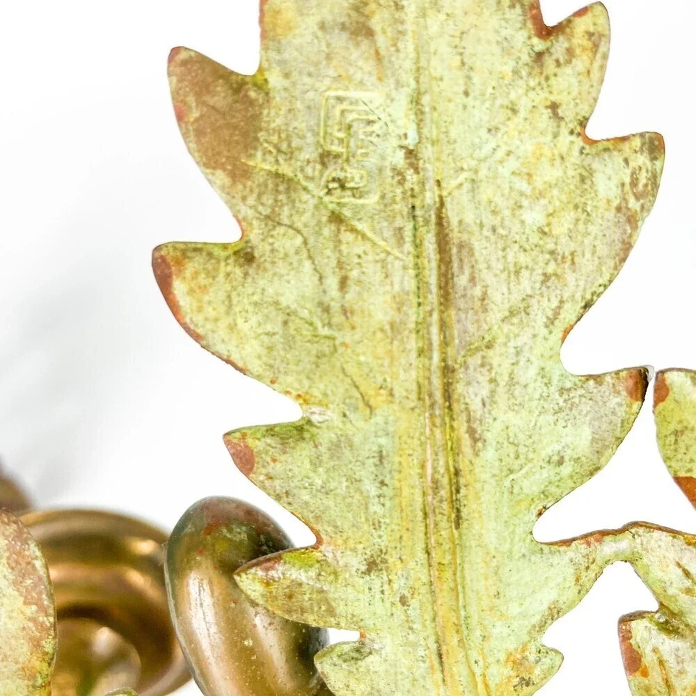 CS Arte Firenze Cast Bronze Oak Branches with Leaves And Acorns Candleholders